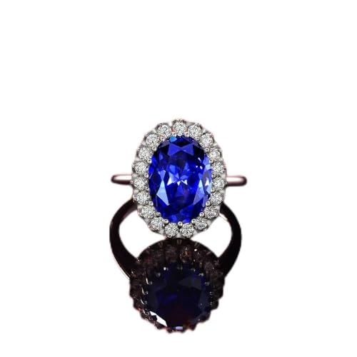 GemKing R0320 Extra large oval 10 * 14 Morgan pink 5 carat ring for women luxury S925 silver von GemKing
