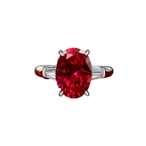 GemKing R0378 High carbon diamond ring for women 5 carat egg-shaped 10 * 14 simple large diamond ring von GemKing