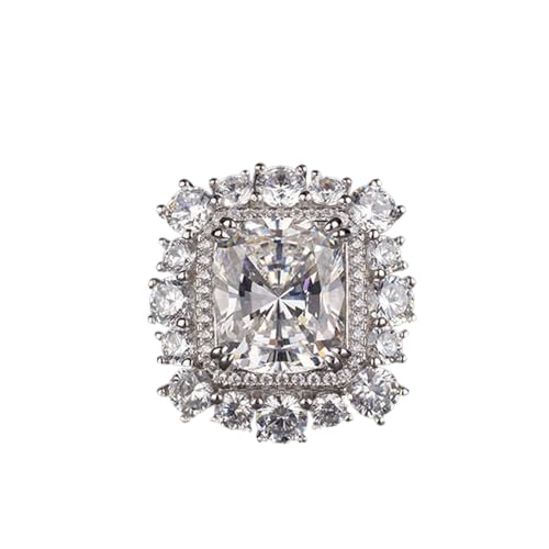 GemKing R0387 S925 silver inlaid 8ct high carbon diamond ring gift for women von GemKing