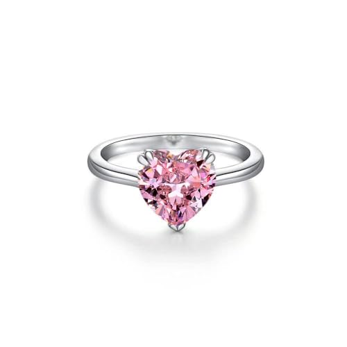 GemKing R0388 S925 silver 4 carat love heart-shaped high carbon diamond ring for women von GemKing