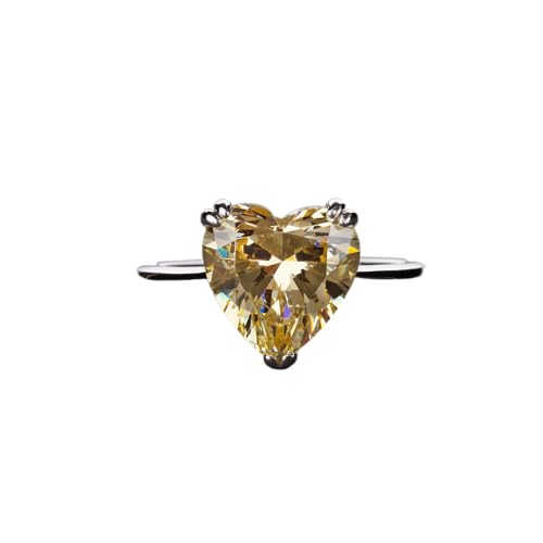 GemKing R0388 S925 silver 4 carat love heart-shaped high carbon diamond ring for women von GemKing