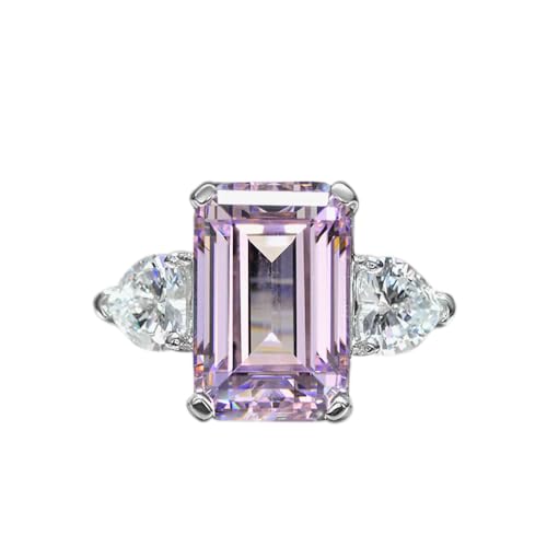 GemKing R0878 Gemstone ring emerald cut 5 carat 12 * 8 niche design sugar cube diamond ring for women von GemKing