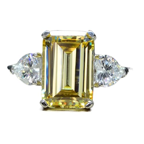 GemKing R0878 Gemstone ring emerald cut 5 carat 12 * 8 niche design sugar cube diamond ring for women von GemKing