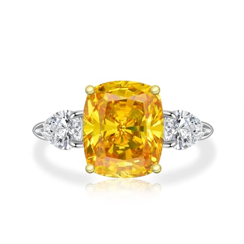 GemKing R0884 Diamond 10 * 12 wedding ring high carbon diamond 4 carat round bottom car flower s925 sterling silver ring for women von GemKing