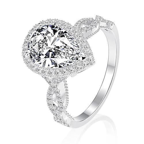 GemKing R0936 Radiant diamond bottom 8 * 12 diamond ring female main diamond 2 carat set ring s925 von GemKing