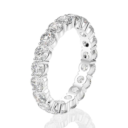 GemKing R0946 Sterling silver fashion surround ring 8 * 9mm high carbon diamond ring for women 3 carats von GemKing