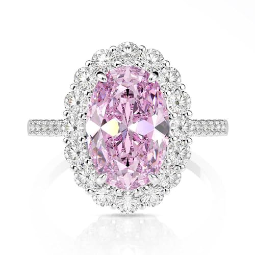 GemKing R1021 s925 silver 3 carat pigeon egg 8 * 12 high carbon diamond ring yellow luxury full diamond ring von GemKing