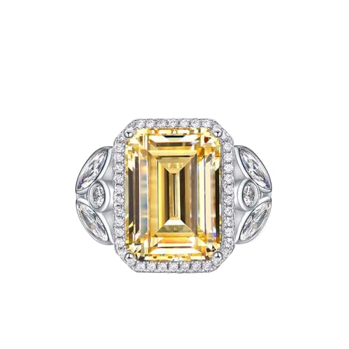 GemKing R1274 s925 silver high carbon diamond ring female ancestor 8 carat emerald cut 10 * 14 von GemKing