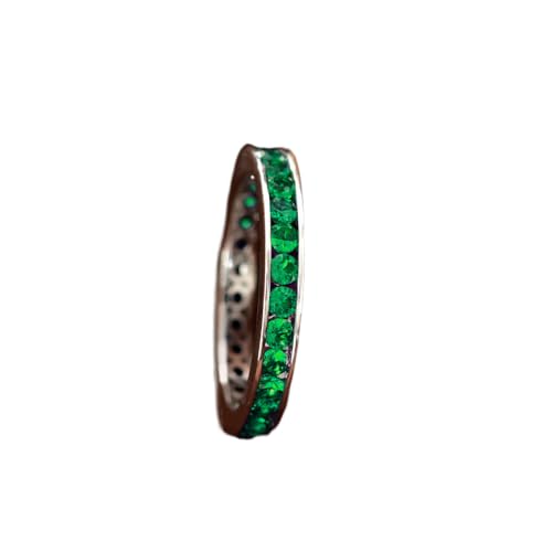 GemKing R1328 Row ring s925 silver inlaid ruby round 2.25mm slim women's ring showing long finger von GemKing