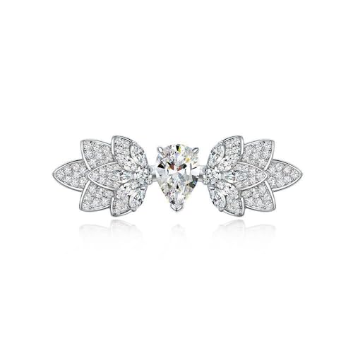 GemKing R1526 High carbon diamond ring 2ct drop-shaped 7 * 10 ice and snow silver leaf wind female ring silver von GemKing
