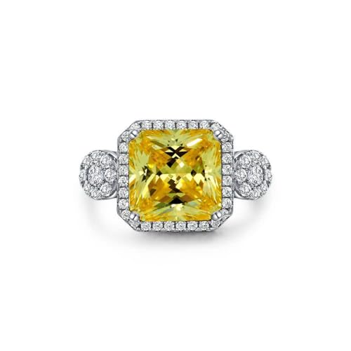 GemKing R1786 Goose yellow 10 * 10 high carbon diamond 5 carat ring 925 silver women's ring von GemKing