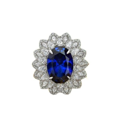 GemKing R1936 s925 silver 5ct egg-shaped 12 * 15 high carbon diamond ring for women luxury full diamond ring von GemKing