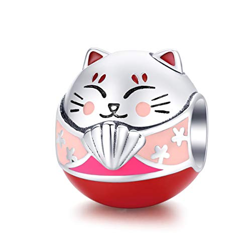 GemKing SCC1341 Lucky Cat maneki neko S925 Sterling Silver Charm von GemKing