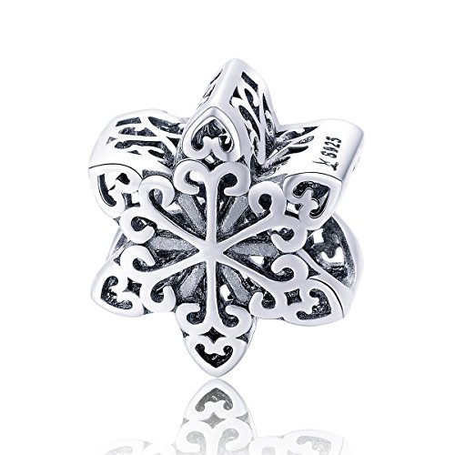 GemKing SCC719 Elegant Snowflake S925 Sterling Silver Charm von GemKing