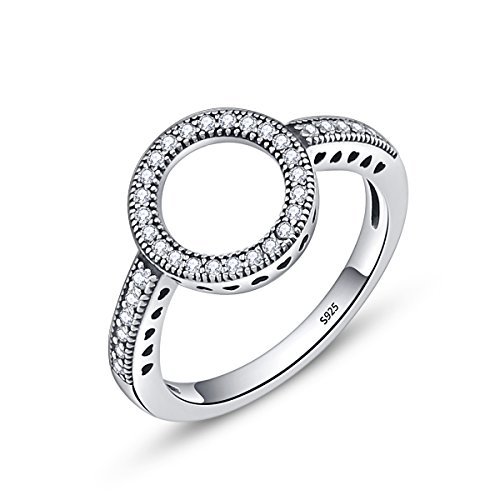 GemKing SCR041-9 Halo Ring S925 Sterling Silver Ring von GemKing