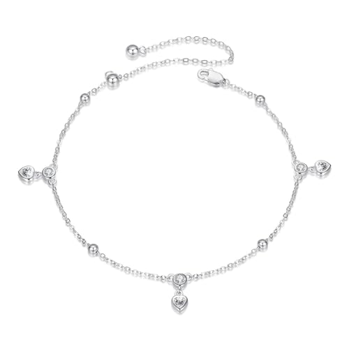 GemKing SCT027 Funkelndes O-Ketten-Fußkettchen, Sterling-Silber, Kein edelstein GemKing SCT027 Funkelndes O-Ketten-Fußkettchen, Sterling-Silber, Kein edelstein von GemKing