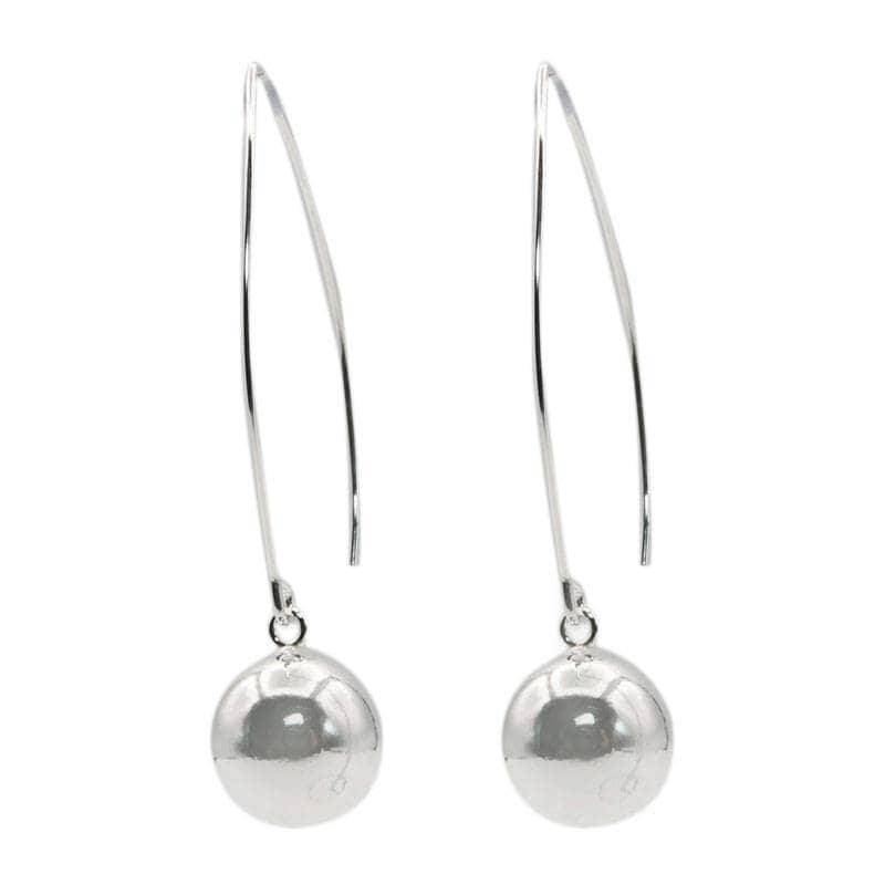 Gemkollect® 12Mm Kugel Ohrhänger Mit Draht, Handgemacht, 925 Sterlingsilber Ohrringgröße 50 Mm 10955Sl von GemKollect