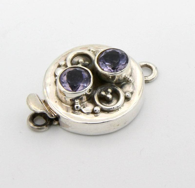 Gemkollect® Amethyst, Peridot 925 Sterling Silber Einzelne Strang Box Verschluss Größe 1"C159 von GemKollect
