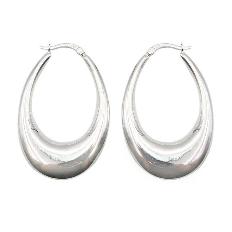 Große Hohle Ovale Form Handgemachte Massive 925 Sterling Silber Ohrring Größe 1 3/4 "(45 Mm 11123Sl Große Hohle Ovale Form Handgemachte Massive 925 Sterling Silber Ohrring Größe 1 3/4 "(45 Mm 11123Sl von GemKollect