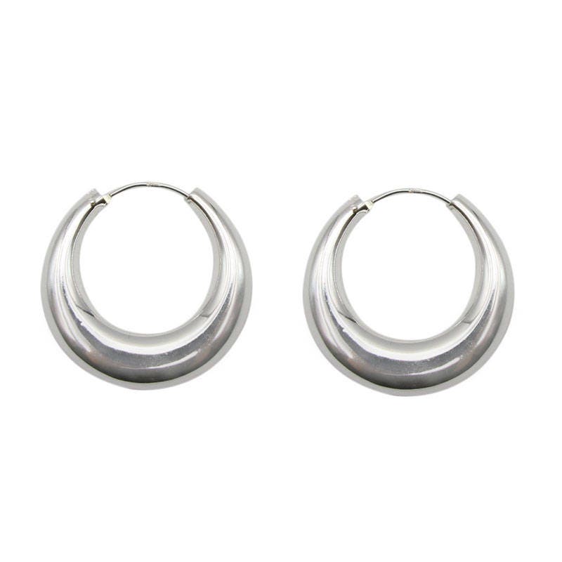 Große Runde Hohle Form Hoop Handgemachte Solide 925 Sterling Silber Ohrring Größe 1 5/8 "(35 Mm 11384Sl von GemKollect