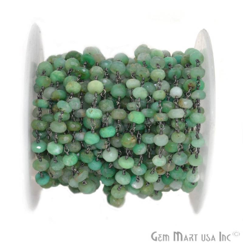Chrysopras Perlen Rosenkranz Kette, 6-7 Mm Oxidierter Draht Umwickelt Stein Gemmartusa | Bpcp-30036 Chrysopras Perlen Rosenkranz Kette, 6-7 Mm Oxidierter Draht Umwickelt Stein Gemmartusa | Bpcp-30036 von GemMartUSA