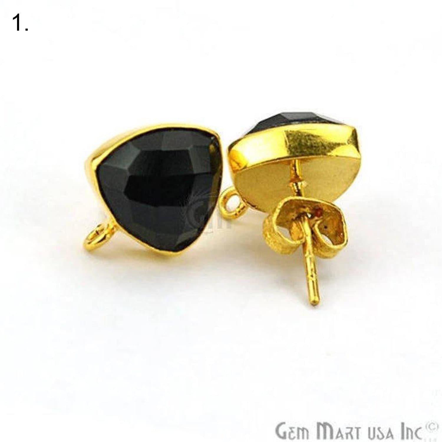 Diy Edelstein Ohrring, Trillion Ohrstecker, Schleifenstecker Ohrringe, Gold Vergoldete Gemmartusa | 90014 von GemMartUSA