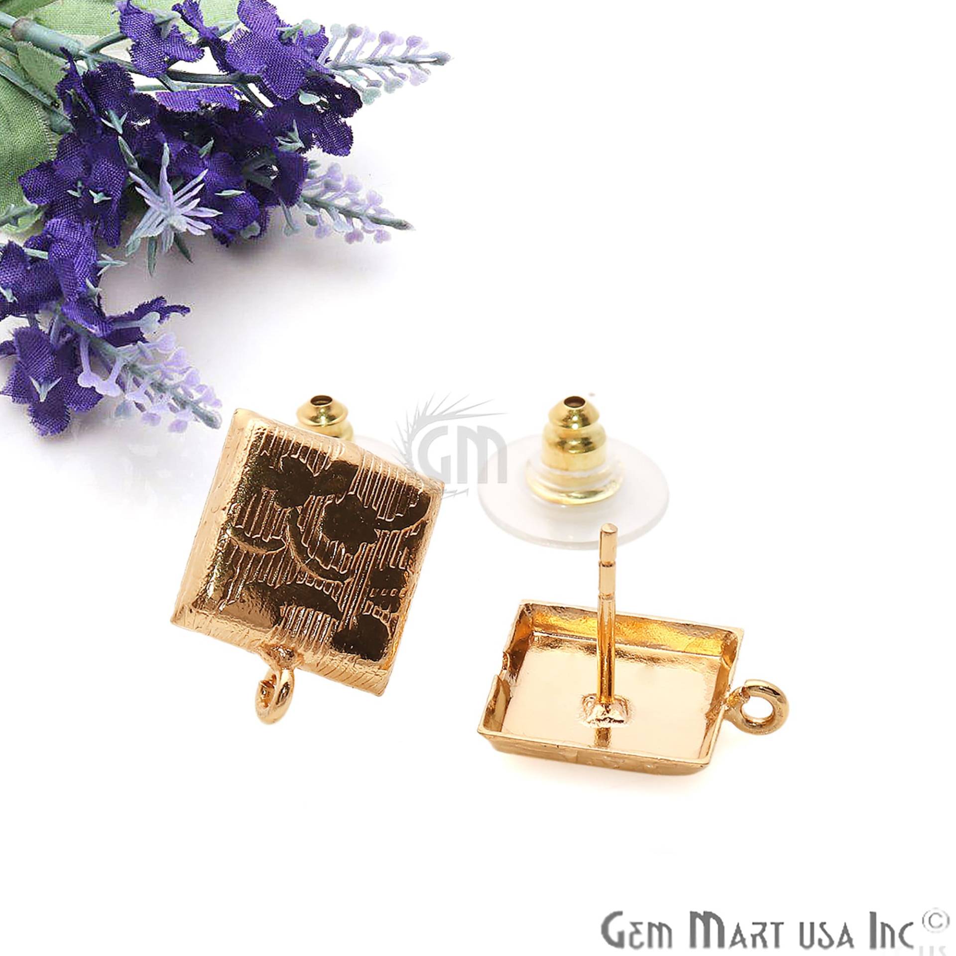 Diy Gold Ohrringe, Rechteck Form Finden Schleifenstecker Ohrstecker, Schmuckherstellung Zubehör, Gemmartusa | Gp-90026 von GemMartUSA