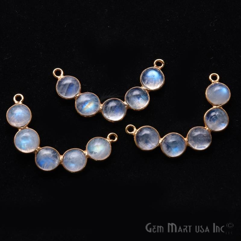 Diy Regenbogen Mondstein Komponente, 31 X 7 Mm Smiley Form Kronleuchter Finden, Filigrane Finden, Schmuckherstellung Lieferungen, Gemmartusa von GemMartUSA