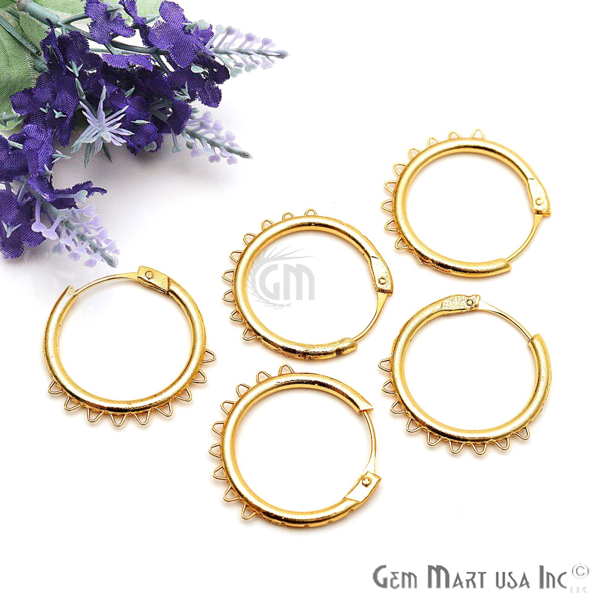 Diy Vergoldete Ohrring Creolen, Runde Ohrringe, Finden, Goldschmuck, Zubehör Zur Ohrringherstellung, 23 Mm - 1 Paar | Gp-90043 von GemMartUSA