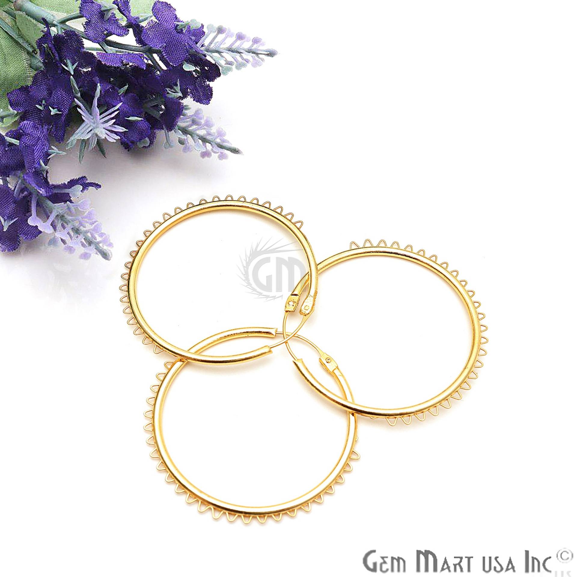 Diy Vergoldete Ohrring Creolen, Runde Ohrringe, Finden, Goldschmuck, Zubehör Zur Ohrringherstellung, 48 Mm - 1 Paar | Gp-90041 von GemMartUSA