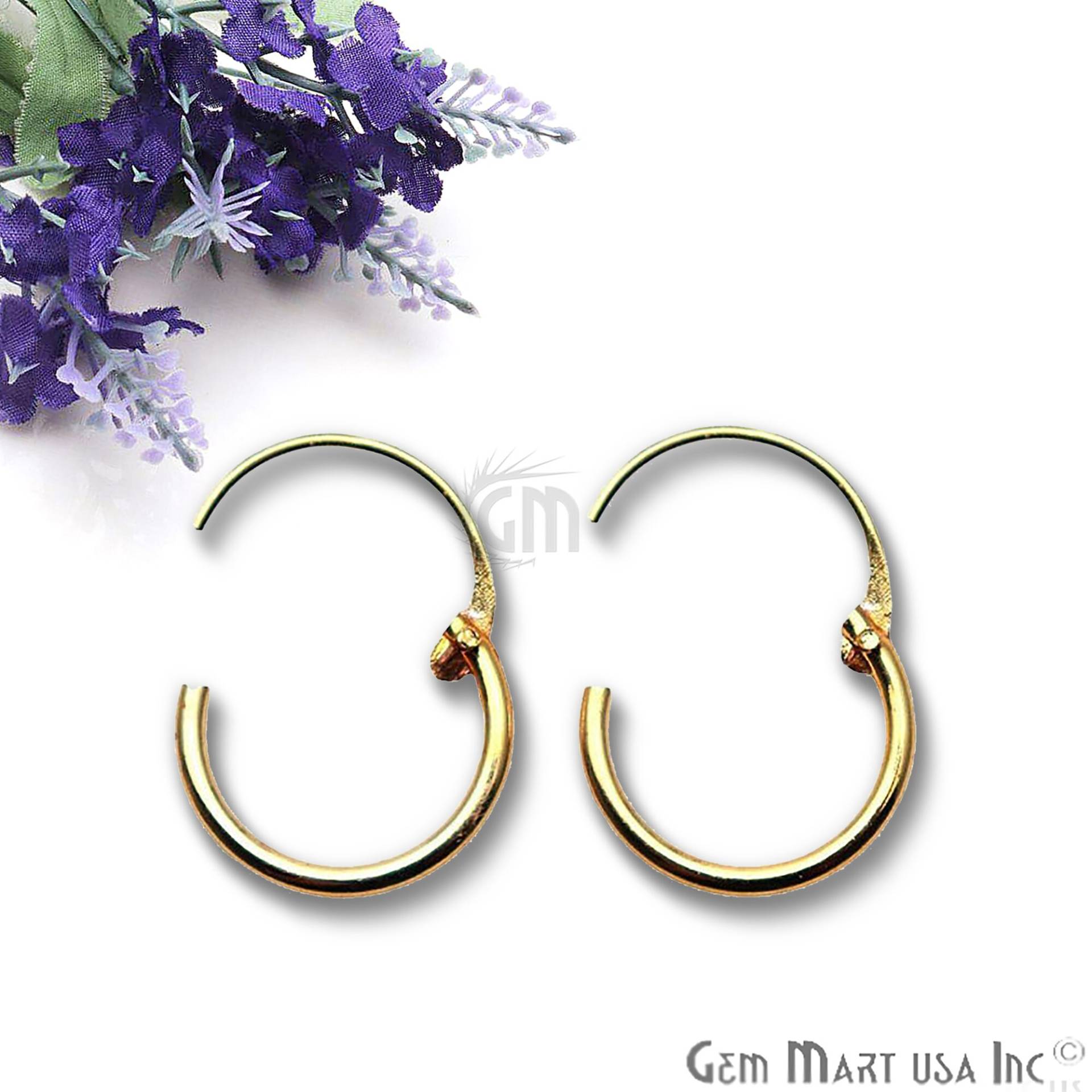 Gold Überzogene Ohrringe, Schleifen-Ohrring, Finden Ohrring, Hoop-Schleifen Schmuck Gemmartusa | Gp-90017 von GemMartUSA