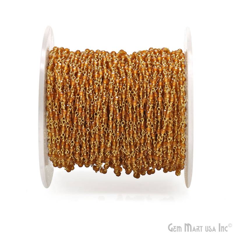Hessonit Edelstein Rosenkranz Kette, Zu Fuß, Kleine Glatte Runde Perlen, 24K Vergoldet, Draht Gewickelt, Perlengröße 2-2.5 Mm | 30000 Hessonit Edelstein Rosenkranz Kette, Zu Fuß, Kleine Glatte Runde Perlen, 24K Vergoldet, Draht Gewickelt, Perlengröße 2-2.5 Mm | 30000 von GemMartUSA