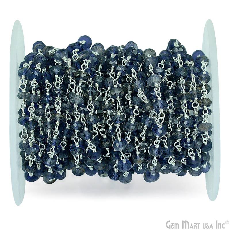 Iolith, 3-3.5 Mm Sterling Silber Draht Gewickelt Rosenkranz Kette Zu Fuß Gemmartusa | 925It-30002 Iolith, 3-3.5 Mm Sterling Silber Draht Gewickelt Rosenkranz Kette Zu Fuß Gemmartusa | 925It-30002 von GemMartUSA