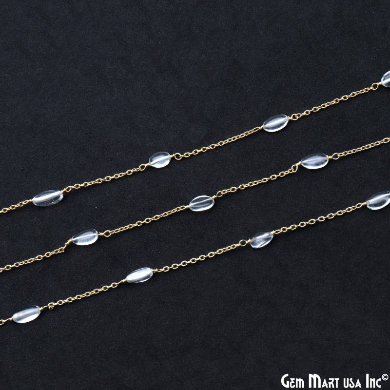 Kristallperlenkette, Trommelperlen, Vergoldete Rosenkranzkette, Kristallarmbandkette, Halskettenkette, 10 X 6 Mm | Gpcl-30122 von GemMartUSA