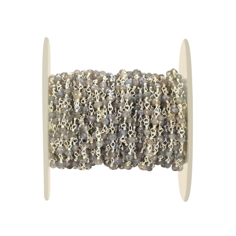 Mistique Labradorit, 3-3.5 Mm Sterling Silber Draht Gewickelt Rosenkranz Kette Zu Fuß Gemmartusa | 925Ml-30002 Mistique Labradorit, 3-3.5 Mm Sterling Silber Draht Gewickelt Rosenkranz Kette Zu Fuß Gemmartusa | 925Ml-30002 von GemMartUSA