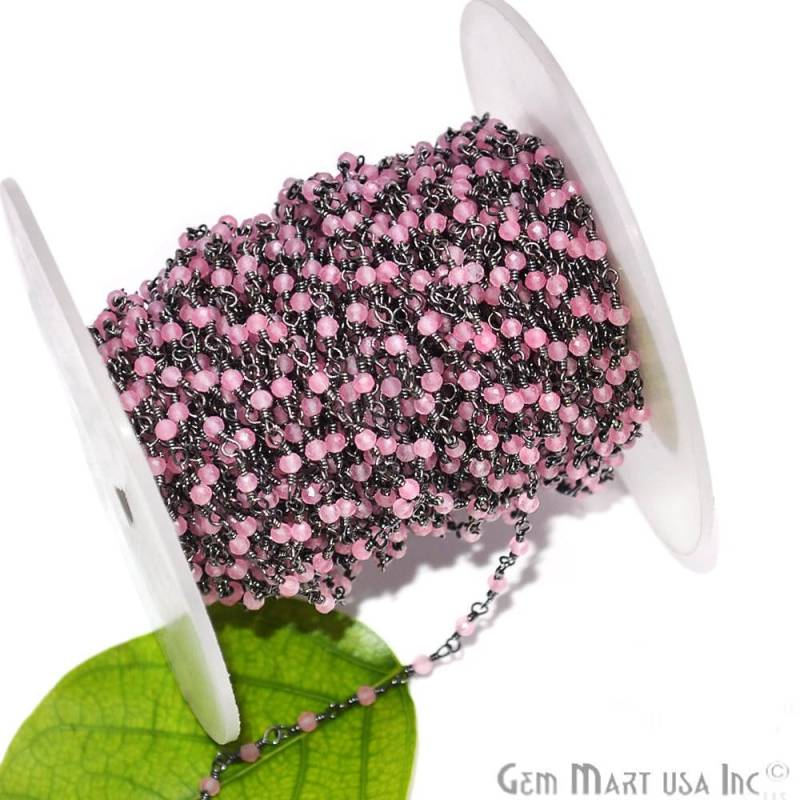 Rosen-Chalzedon-Rosenkranz-Rosenkranz-Kette, Oxidierter Draht Wickelte Rosenkranz-Kette, Perlenkette, Gemmartusa | Bprc-30000 Rosen-Chalzedon-Rosenkranz-Rosenkranz-Kette, Oxidierter Draht Wickelte Rosenkranz-Kette, Perlenkette, Gemmartusa | Bprc-30000 von GemMartUSA