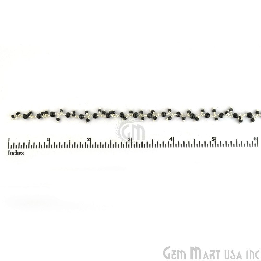 Schwarze Spinell Cluster Rosenkranz Kette, Versilberte Handgemachte Diy Schmuck, Schmuck Versorgung, Gemmartusa | Spbs-30020 von GemMartUSA