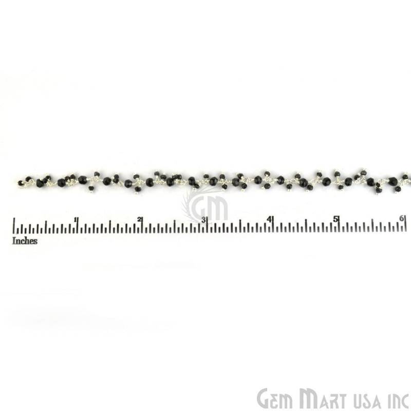 Schwarze Spinell Cluster Rosenkranz Kette, Versilberte Handgemachte Diy Schmuck, Schmuck Versorgung, Gemmartusa | Spbs-30020 von GemMartUSA