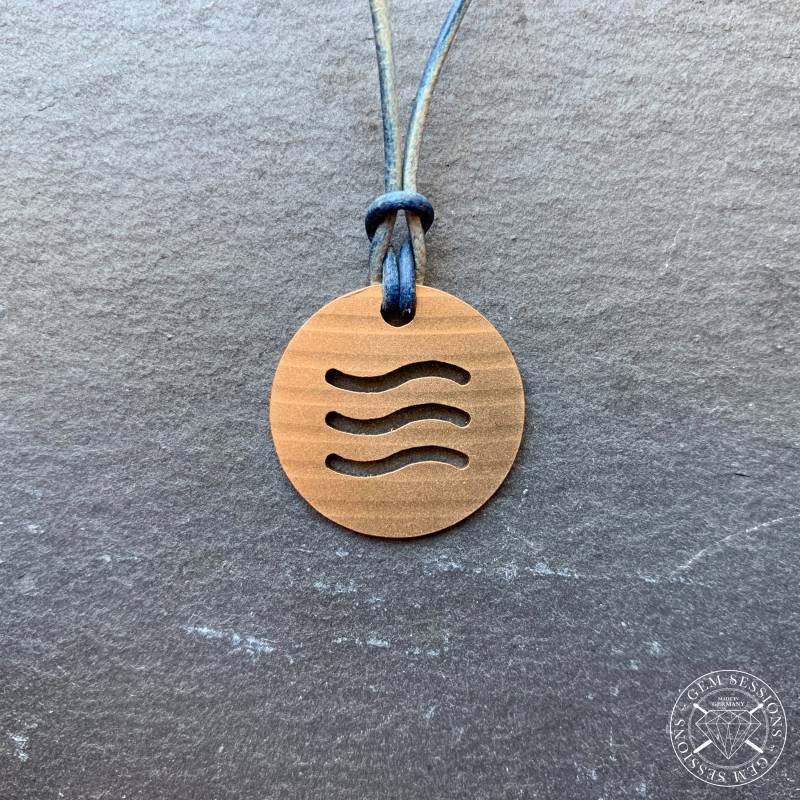 Halskette Mit Schmuckanhänger Aus Schlagzeugbecken "Water" Halskette Mit Schmuckanhänger Aus Schlagzeugbecken "Water" von GemSessionsJewelry