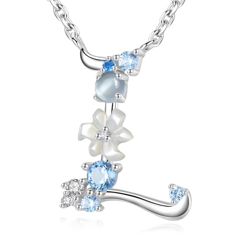 VIKI LYNN Initiale Halskette Anhänger Buchstabe L Alphabet Schmuck 925 Sterling Silber und Zirkonia Anfangsbuchstaben Personalisierte Geschenke für Mädchen Frauen Herren Damen von VIKI LYNN
