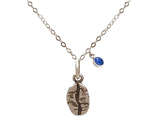 GemShine Damen - Kette mit Anhänger - Kaffeebohne Saphir von GemShine