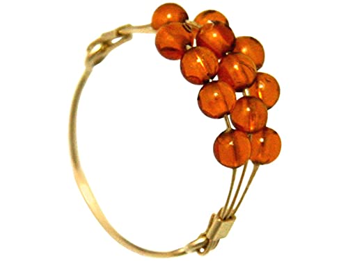 Gemshine - Damen - Ring - Vergoldet - Bernstein - Orange, Ringgröße:50 (15.9) von GemShine