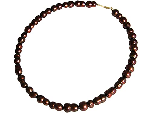 Gemshine Damenhalskette mit Barock Zuchtperlen in 925 Silber oder hochwertig vergoldet - Tahiti Garnet. Nachhaltiger, qualitätsvoller Schmuck Made in Germany, Metall Farbe:Silber vergoldet Gemshine Damenhalskette mit Barock Zuchtperlen in 925 Silber oder hochwertig vergoldet - Tahiti Garnet. Nachhaltiger, qualitätsvoller Schmuck Made in Germany, Metall Farbe:Silber vergoldet von GemShine