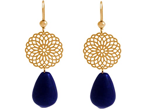 Gemshine Damenohrringe mit Mandalas und Lapis Lazuli. Chandelier Edelstein Tropfen Ohrhänger aus 925 Silber, vergoldet oder rose. Made in München/Deutschland, Color:Silber vergoldet Gemshine Damenohrringe mit Mandalas und Lapis Lazuli. Chandelier Edelstein Tropfen Ohrhänger aus 925 Silber, vergoldet oder rose. Made in München/Deutschland, Color:Silber vergoldet von GemShine