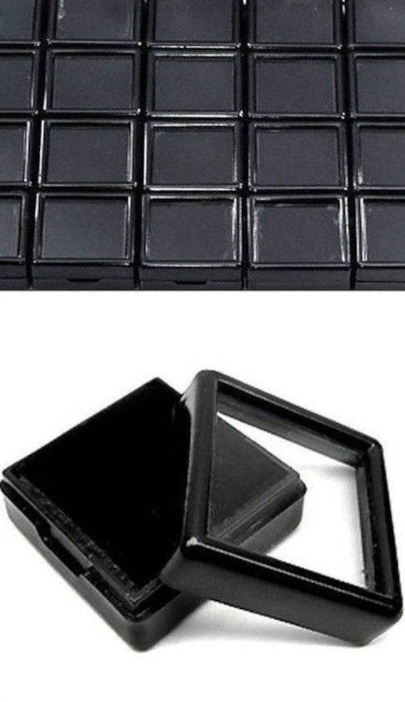 6x6cms 20 Stücke Schwarz Edelstein Display Kunststoff Box Aufbewahrungsbehälter Für Edelsteine Diamanten Glas 6x6cms 20 Stücke Schwarz Edelstein Display Kunststoff Box Aufbewahrungsbehälter Für Edelsteine Diamanten Glas von GemStoneHouse2012