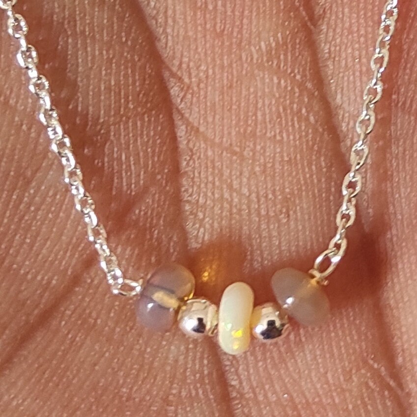 925 Sterling Silber Halskette Opal Natürliche Kette Winzige Elite Zierlich Minimal Delikat Geburtstag Jahrestag Geschenk 925 Sterling Silber Halskette Opal Natürliche Kette Winzige Elite Zierlich Minimal Delikat Geburtstag Jahrestag Geschenk von GemStoneHouse2012