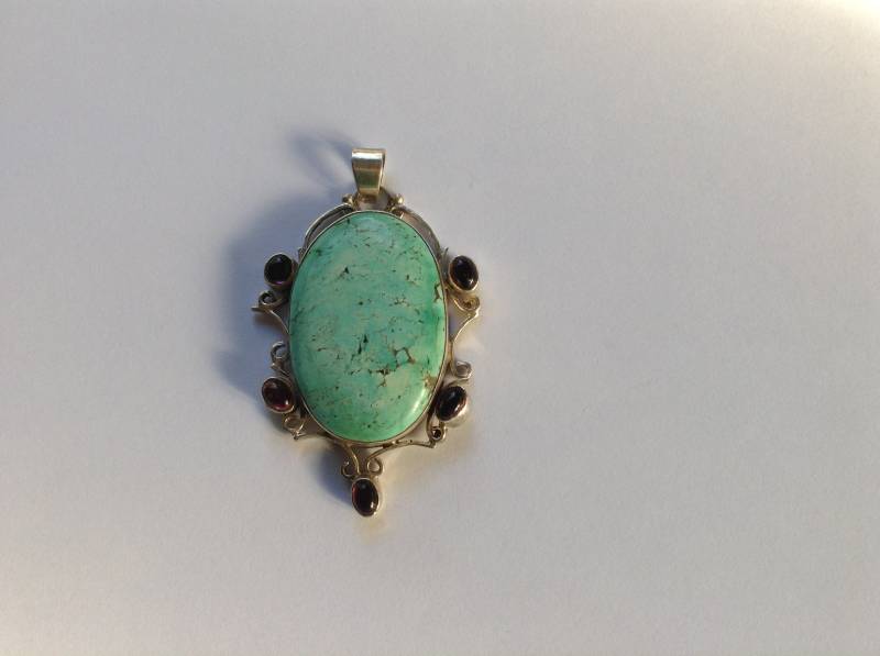 Türkis Amethyst Silber Anhänger von Gemadornables
