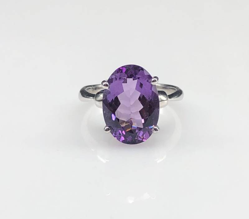 Echter Amethyst Ring Stein Geburtsstein Schmuck Oval Geschenk Für Frauen-Geschenk Sie von GemartsCreations