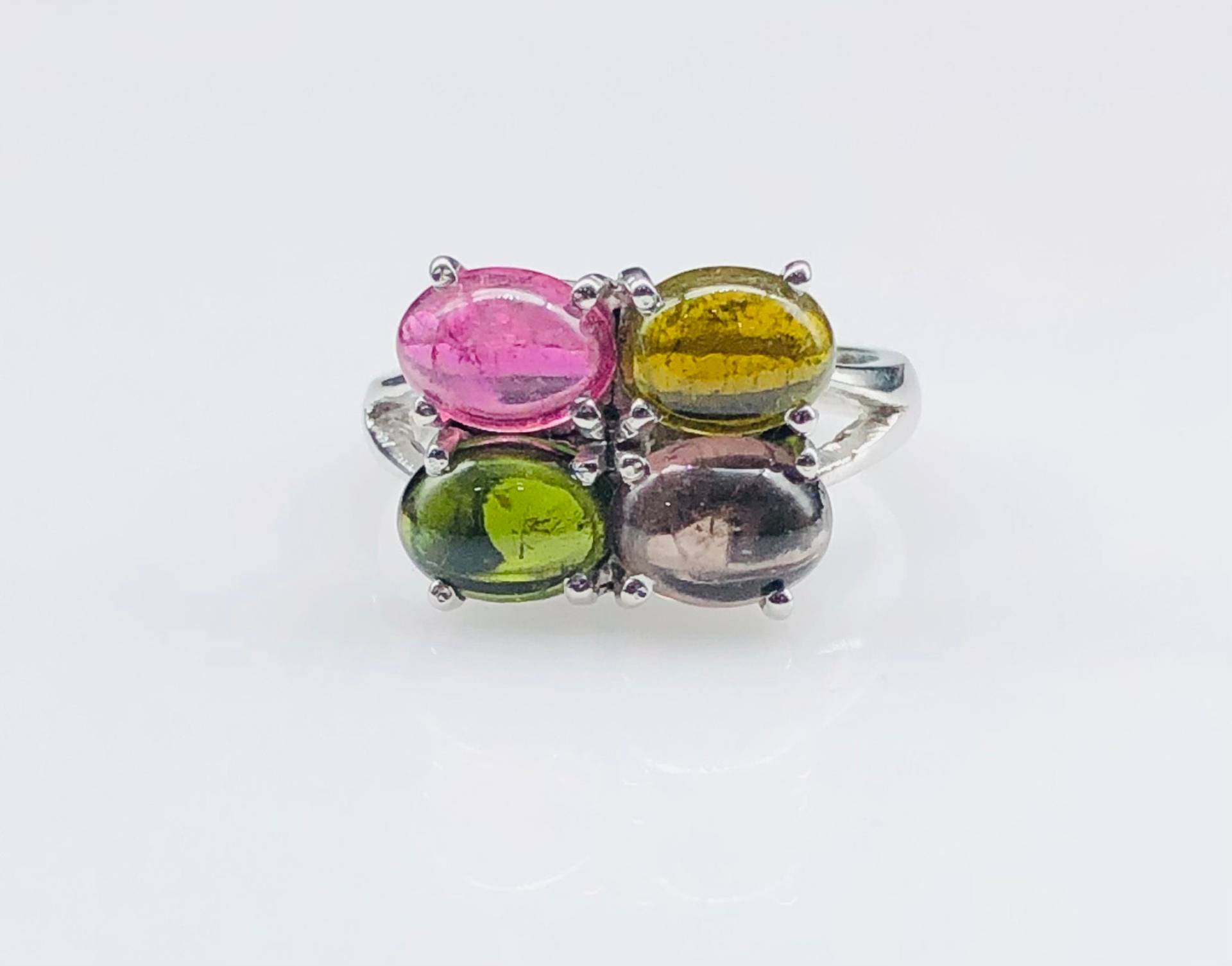 Multi Color Turmalin Ringe Für Frauen 100% Echte Natürliche Edelstein 925 Sterling Silber Ehering Fine Jewelry von GemartsCreations
