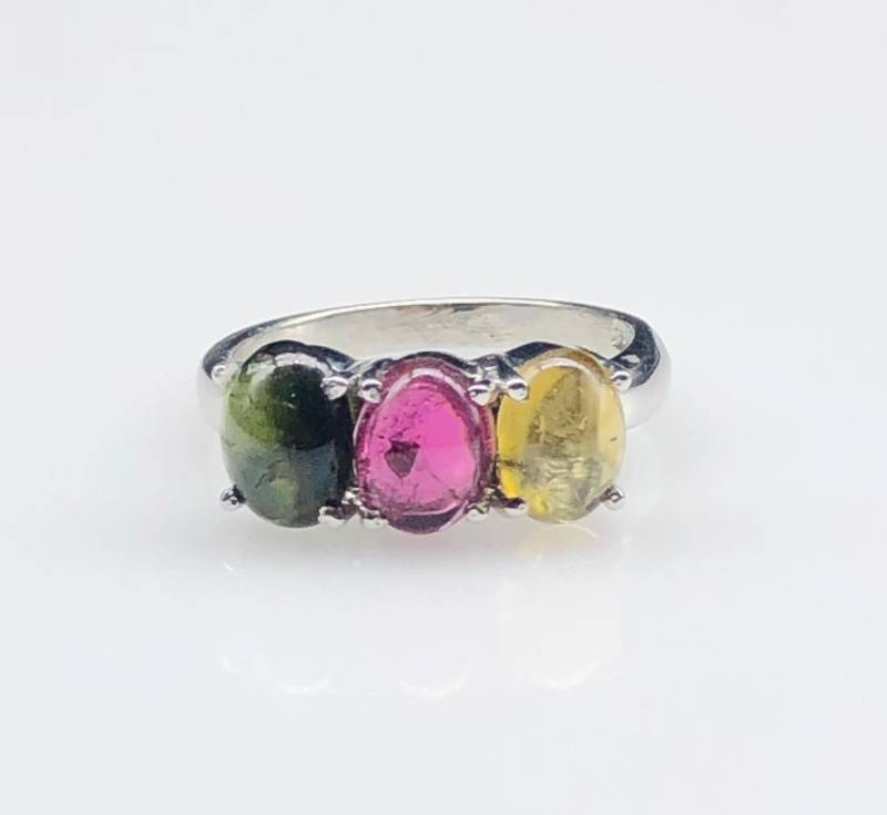Multi Color Turmalin Ringe Für Frauen 100% Echte Natürliche Edelstein 925 Sterling Silber Ehering Fine Jewelry von GemartsCreations